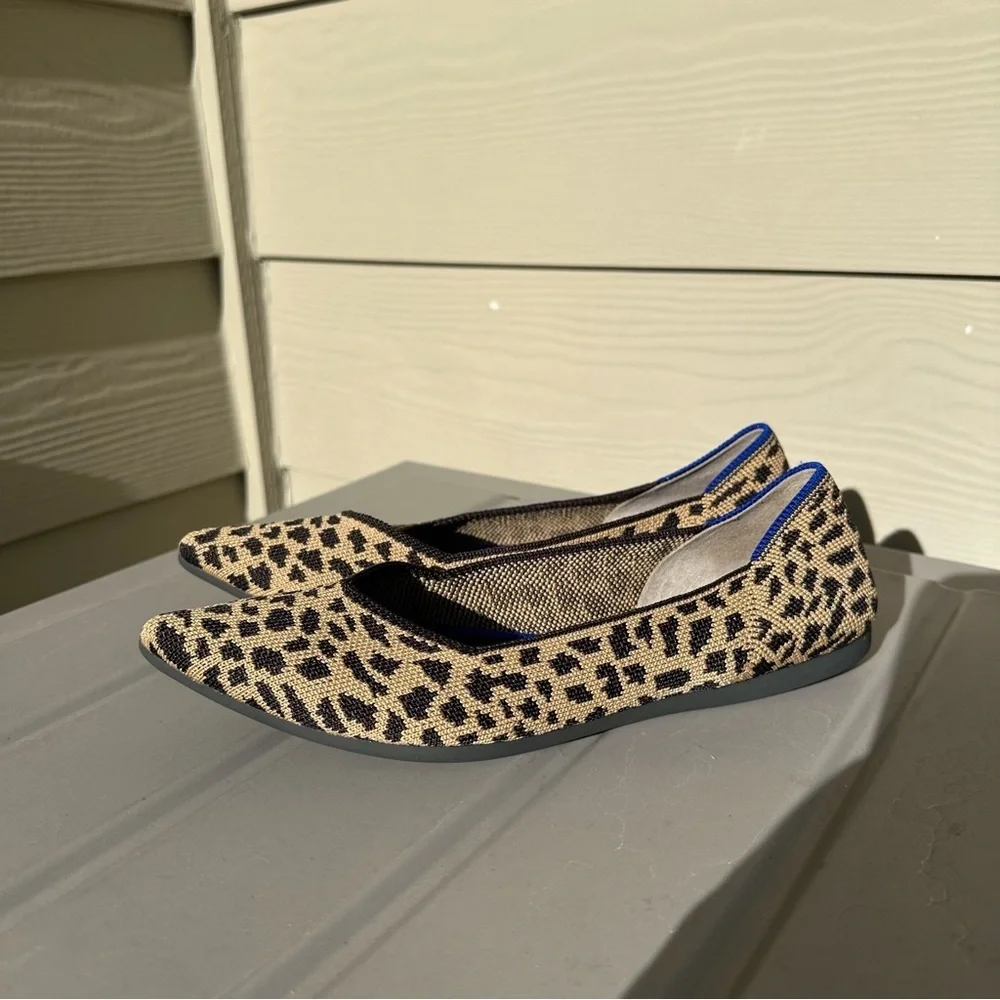 Rothy’s Pointed Toe Flats Leopard Print Casual Comfort Size 6.5 Women’s - Picture 2 of 10